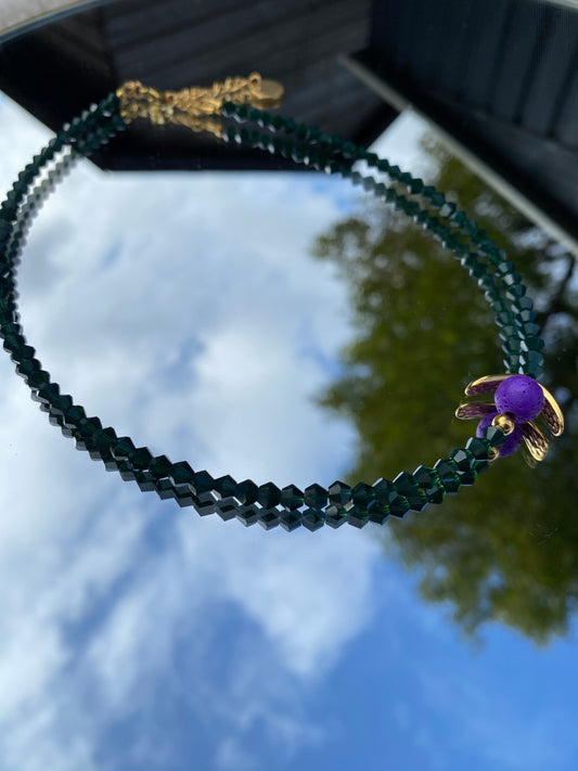 Purple Lava Stone Necklace