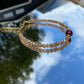 Beige Bracelet, Burgundy Crystal