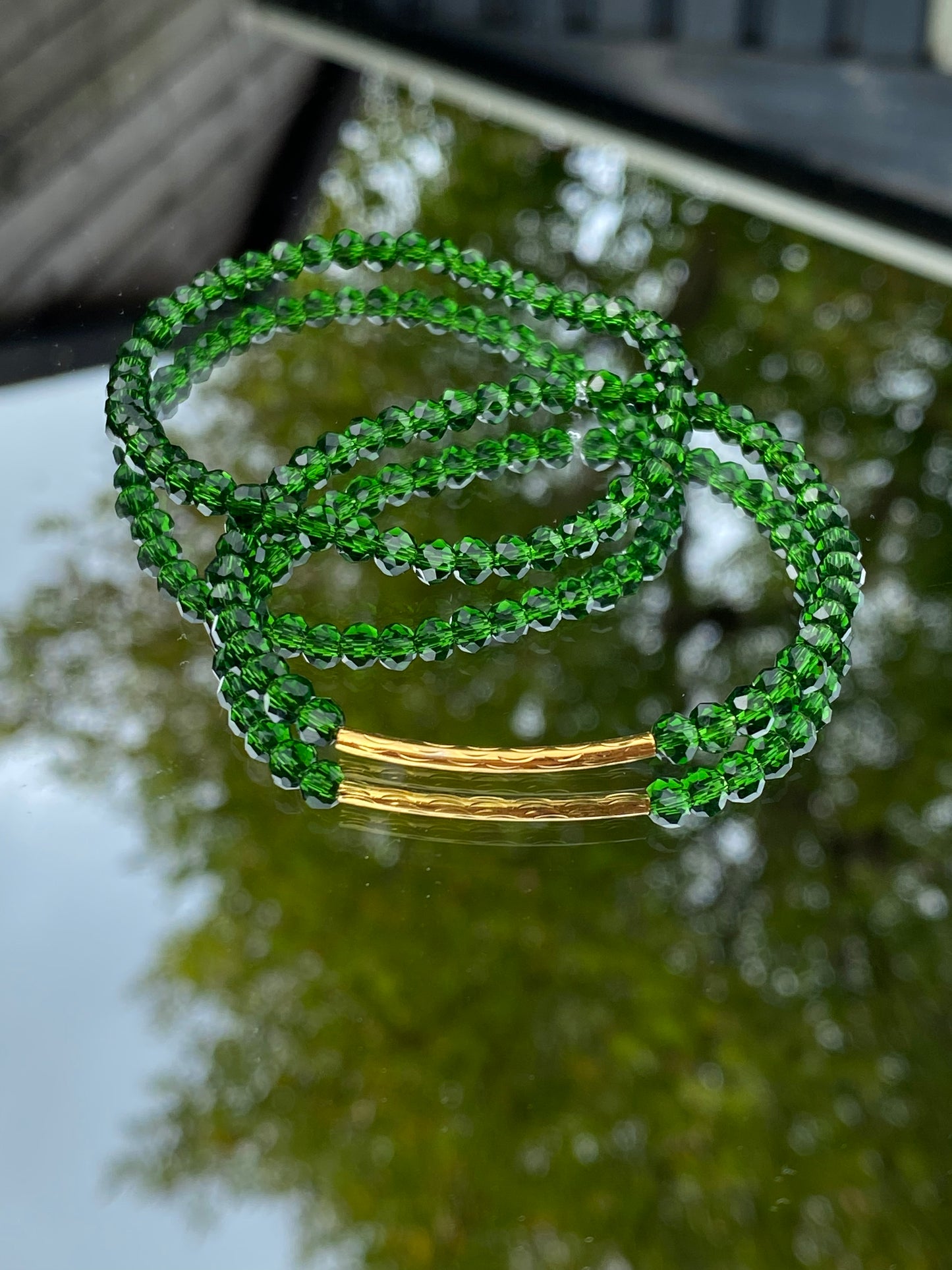 Green glass Beads Bracelet