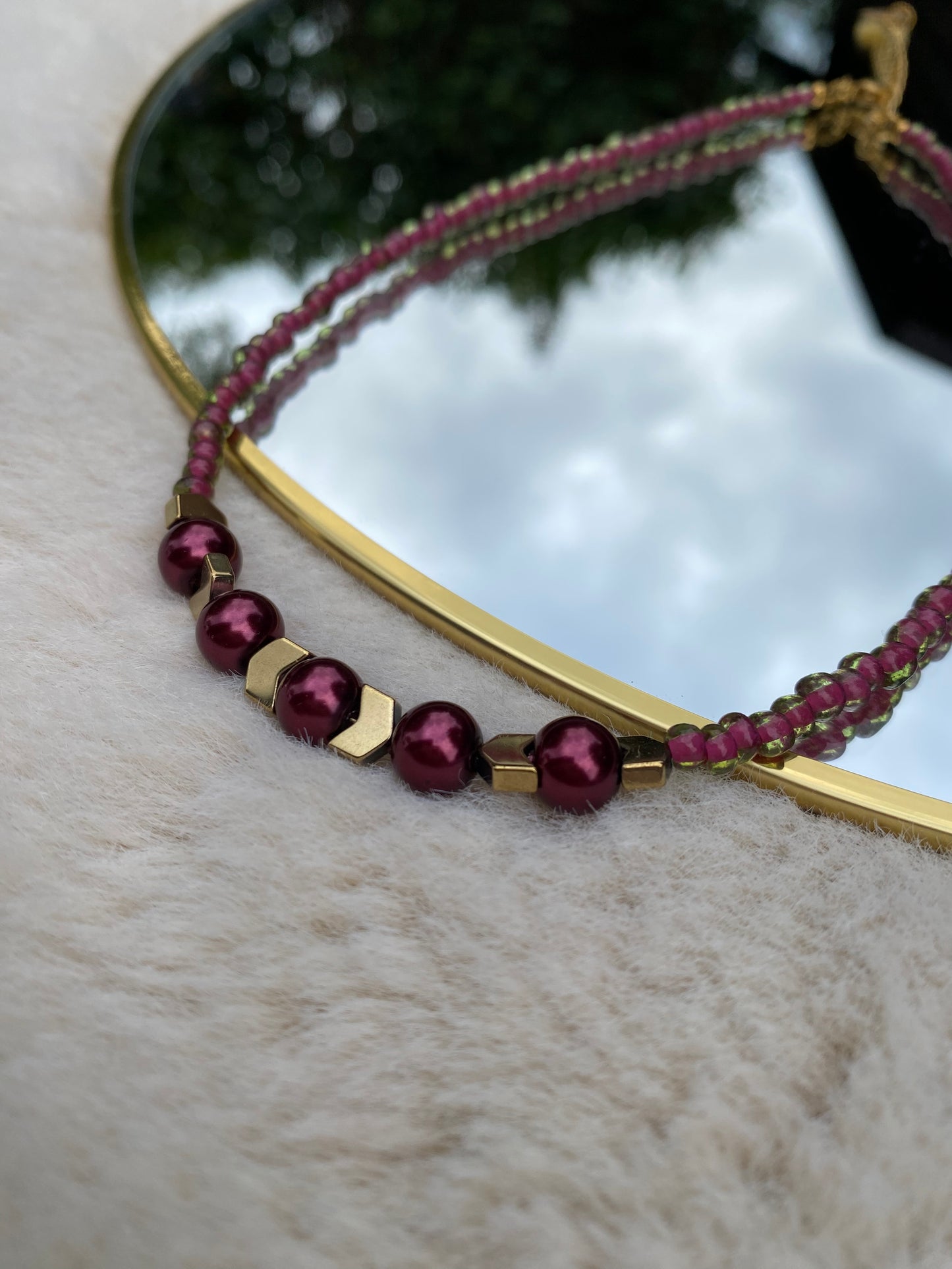 Burgundy Pearl Necklace