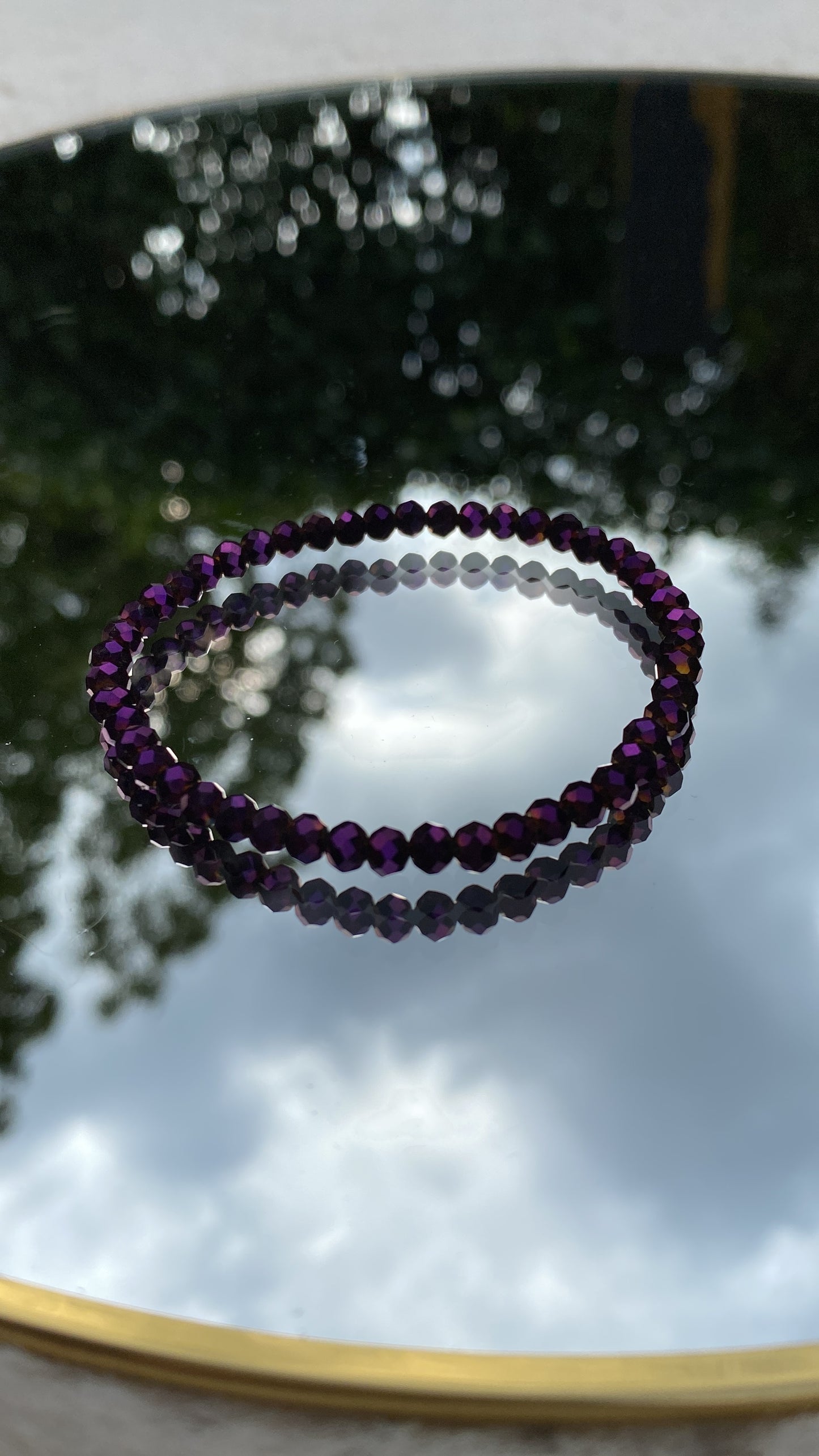 Purple glass Beads Bracelet