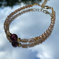 Beige Bracelet, Burgundy Crystal