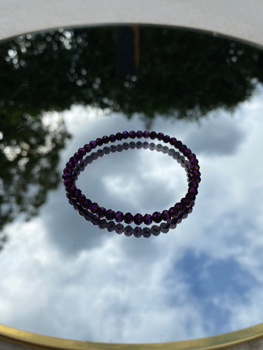 Purple glass Beads Bracelet