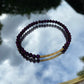 Purple glass Beads Bracelet, Gold Tube