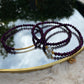 Purple glass Beads Bracelet, Gold Tube