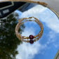 Beige Bracelet, Burgundy Crystal