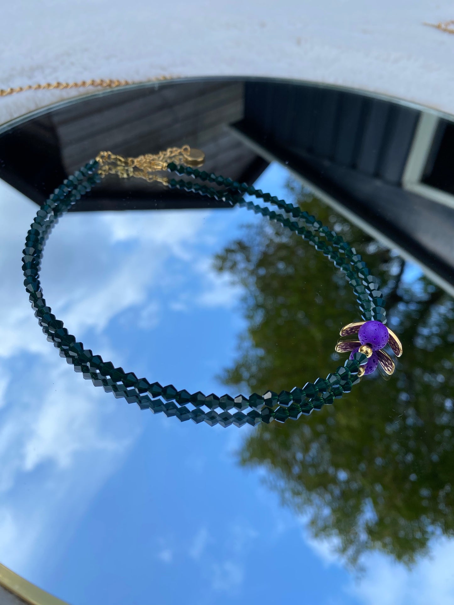 Purple Lava Stone Necklace