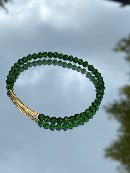 Green glass Beads Bracelet