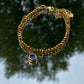 Gold Blue Bracelet, Pedant Bracelet