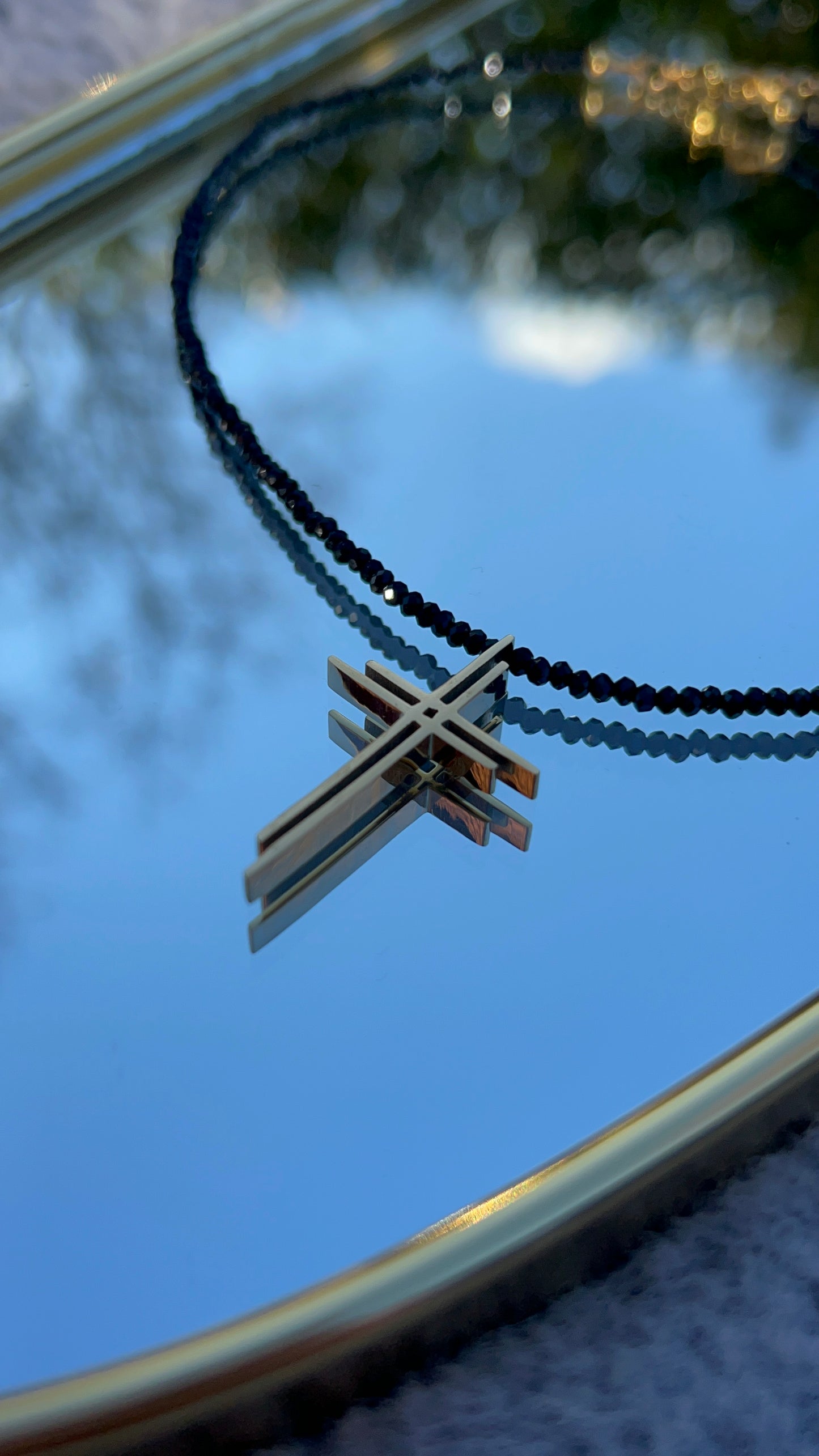 Cross Necklace, Black
