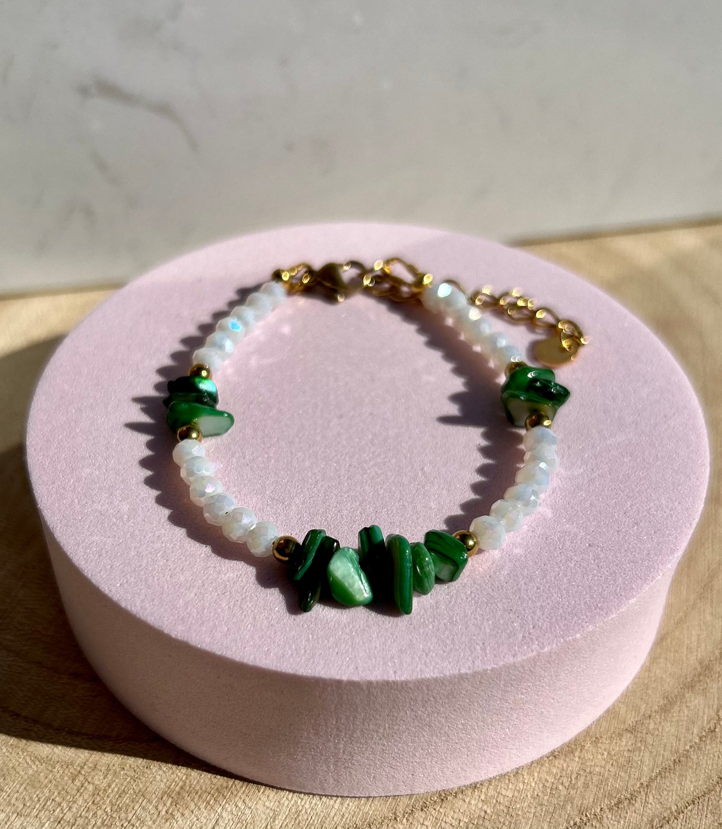 Green Coral Bracelet, Handmade Bracelet, Summer Vibes