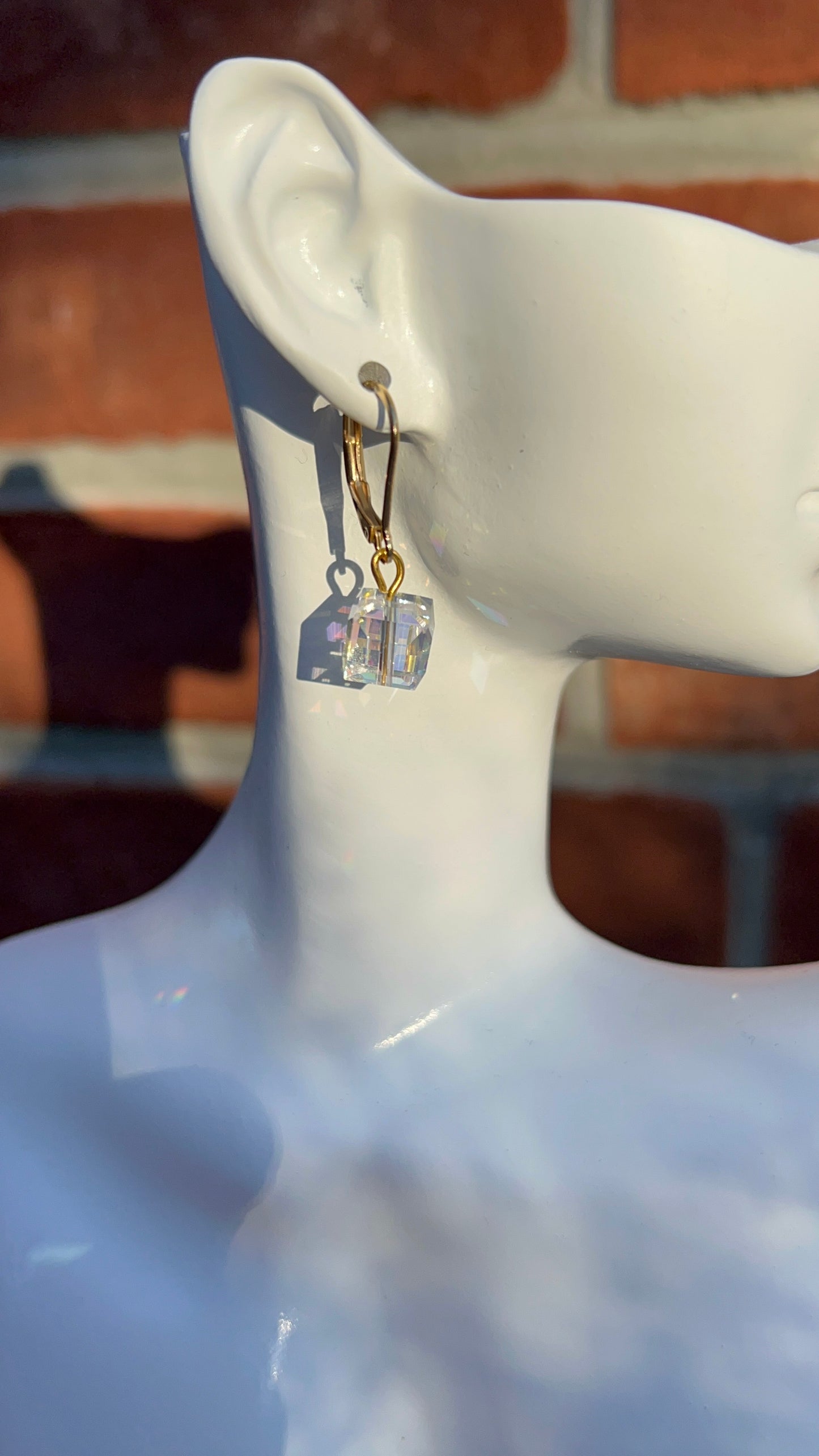 Square Clear Crystal Earring
