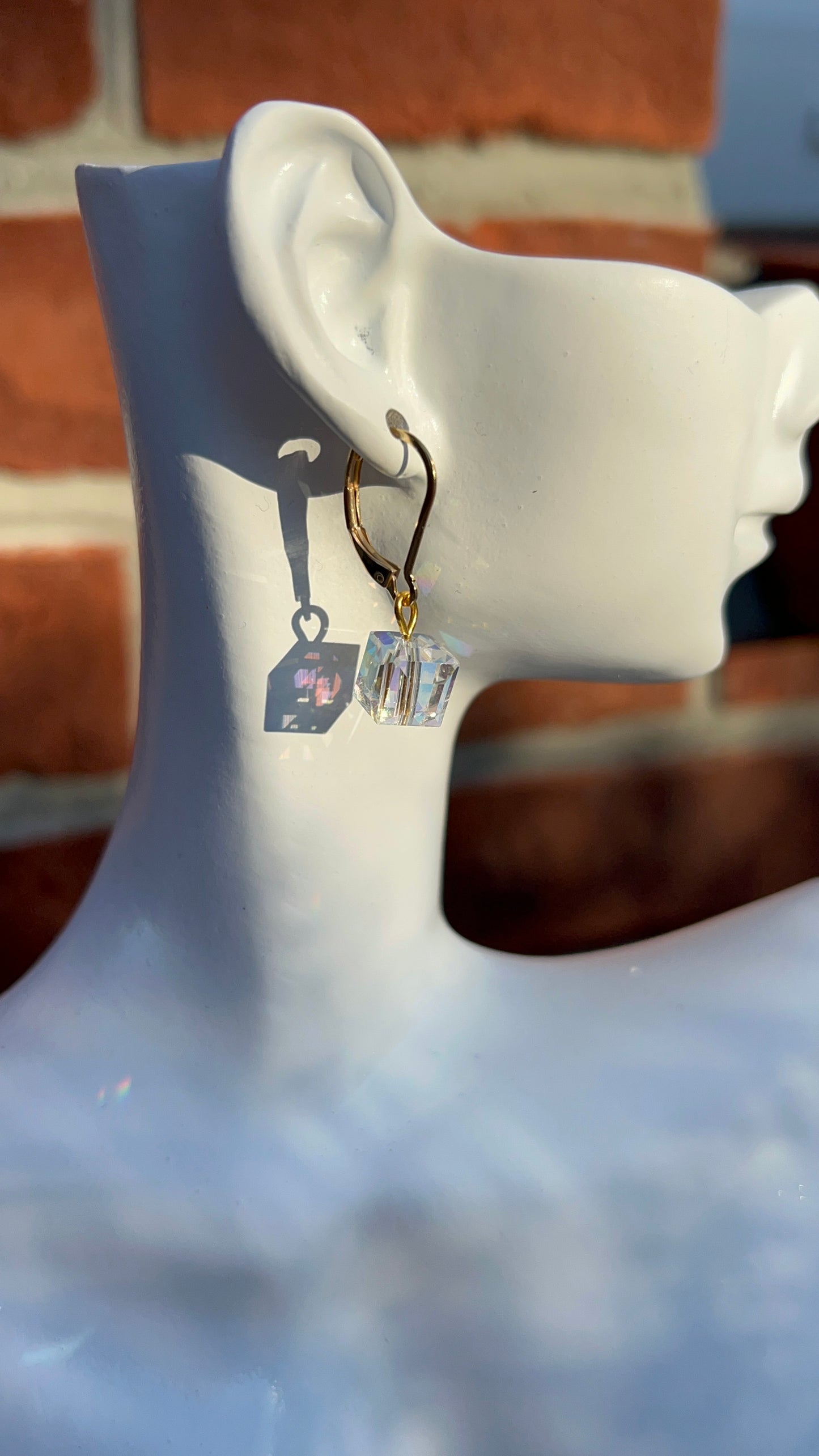 Square Clear Crystal Earring