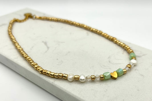 Gold Heart Necklace, Handmade, Love Gift