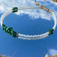 Green Coral Necklace, White Necklace