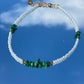 Green Coral Necklace, White Necklace