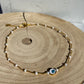 Marble Evil Eye, Gold Necklace